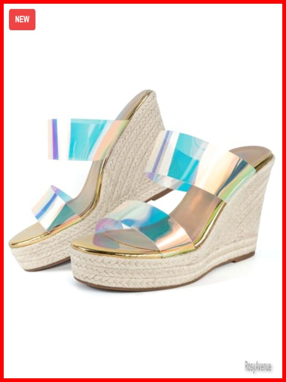 Espadrille Wedge Sandals Open Toe Platform Slides Slip On Women
